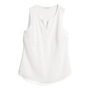 Market & Spruce Ezide Textured Mixed Material Top.